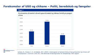 Fordeling efter køn, politi, beredskab og fængsler